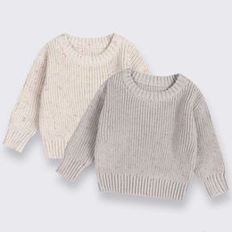 New Boys Girls Pullover Children Winter Cotton Oversized Sweatersuit Casual Chunky Cable Knit Baby Sweater Clothes L2405