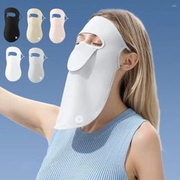 Cycling Caps Sun Protective Sunscreen Mask Full Protection Opening Ice Silk Breathable Solid Colour Face Outdoor