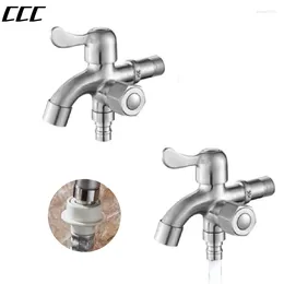 Bathroom Sink Faucets CCC Household 304 Stainless Steel Faucet Washing Machine/sink/mop Pool/toilet Double Switch Outlet