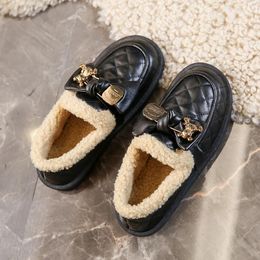 Casual Shoes CRLAYDK Winter Flat For Women Fur Lined Warm Snow Loafers Slip On Plush Leather Ladies House Moccasins Indoor Outdoor