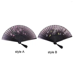 Decorative Figurines Hand Held Folding Fan Props Portable Wall Craft Silk For Decoration Party Favours Dancing Wedding