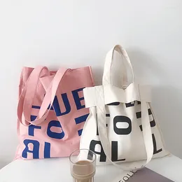 Shoulder Bags Letter Love For All Printing Ladies Large-Capacity Totes Women Art Shopping Bag Female Gils Simple School