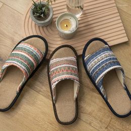 Slippers Home Non-slip Linen Indoor Cotton And Four Season