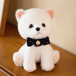 Plush Dolls Hot fluffy rescue Pomeranian dog plush stuffed toy red puppy animal baby sticker childrens doll birthday and Christmas gift H240521 NLRH