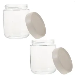 Storage Bottles 2 Pcs Glass Jars Grain Containers Airtight Beans Holder Tea Kitchen Dry Fruit Multifunctional Canisters