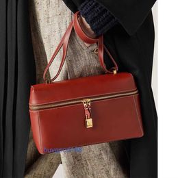 Lare Bag Lunch Box Bag Women Vintage Cowhide Box Bag Early Autumn New ExtraBag Lunch Box Bag Casual Large Capacity Handheld Shoulder Bag