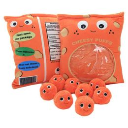Plush Dolls Cute plush fast food burgers ice fries toys filled with popcorn cake pizza pillow pads childrens toys birthday gifts H240521 3J8A