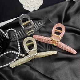 Designer Brand Hair Clips Letter Shark Hairpin Transparent Crystal Rhinestone Clamps Fashion Girl Hair Accessories Hairpins