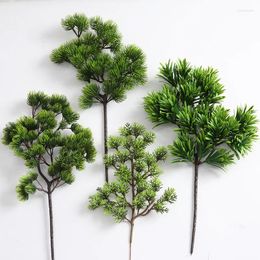 Decorative Flowers Artificial Plants Leaf Pine Needle Leaves Branch Small Tree Fake Ornaments Home Wedding Party Decoration El Garden