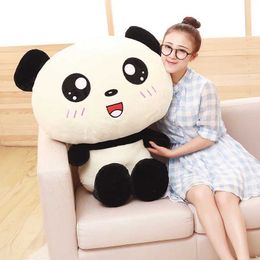 Plush Dolls 90cm/100cm Super Kawaii Big Head Panda Plush Toy Stuffed Lovely Cartoon Bear Gift for Friends Soft Animal Pillow Christmas Gift H240521