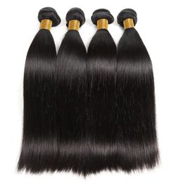 Straight Hair Bundles Raw Brazilian Human Hair Extensions for Black Women Natural Colour 3/4 Bundles Remy Hair Long 30 Inches Iiocc