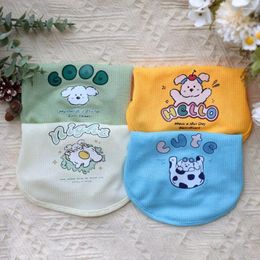 Dog Apparel Waffle Cute Simple And Comfortable Cartoon Printed Vest Princess Style Candy Colored Cat Universal Pet Clothing