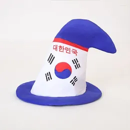Berets Adult Teenagers Funny Korean Flags Print Hat Carnivals Women Bucket Hats Halloween Party Dress Up Pography