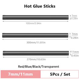 5pcs 7mm/11mm Hot Melt Gun Glue Sticks Gun Adhesive DIY Tool for Hot Melt Glue Gun Repair Alloy Accessories Tools