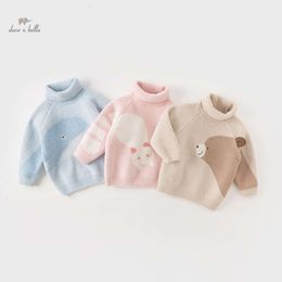 Dave Bella 2023 New Autumn Winter Girls Bosy Baby Clothes Topsアンダーシャツセーター漫画タートルネックファッションカジュアルDB4237172 L2405 L2405