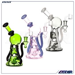 6.5 Inch Sphericity Glass pipe DAB Rig Oil burner pipe Glass Recycler bong With 14mm Quartz Banger