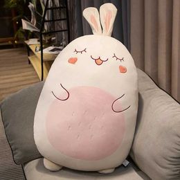 Plush Dolls New Fat Kawaii Chicken Bear Rabbit Penguin Piggy Dinosaur Plush Pillow Toys Soft Stuffed Animal Doll Chair Cushion High Quality H240521 0MPI