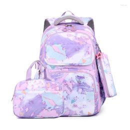 School Bags 3pcs/Set Camouflage Printed Kids Backpack Cartoon Print Primary With Pencil Case Girl Shoulder Bag Children Waterproof Schoolbag