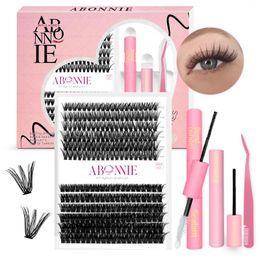 False Eyelashes Abonnie DIY Lash Extensions Kit Clusters Set Individual Lashes Cluster Wispy Eyelash