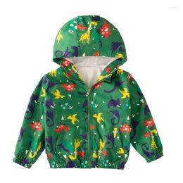 Jackets 2-8Y 2024 Spring Children's Clothing Cartoon Jacket For Boys Baby Hooded Windbreaker Outerwear Children Clothes Coats Outfit