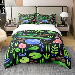 Bedding sets Abstract Duvet Cover Set Alligator Skin African Animal Crocodile Quilt 3 Piece with Shams Full Size H240521 2SPG