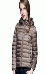 Winter Spring Women 90 White Duck Down Jacket Woman Hooded Ultra Light Down Jackets Warm Outdoor Portable Coat Parkas Outwear Fem1902083