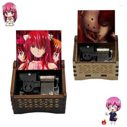 Decorative Figurines Black Wooden Delicate Elfen LIED Lilium Music Box Anime Wind Up Kids Mechanical Toy Girlfriend Christmas Year Souvenir