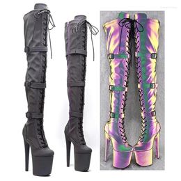Dance Shoes Auman Ale 20CM/8inches Holographic Upper Sexy Exotic High Heel Platform Party Women Boots Nightclubs Pole 534