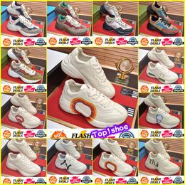 Rhyton Designer Shoes Multicolor Sneakers Men Women Trainers Vintage Chaussures Platform Sneaker Strawberry Mouse Mouth Luxury Sneakers Size EUR 35-46