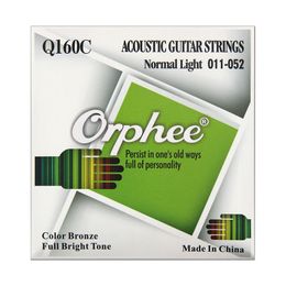 Orphee Q160C Acoustic Guitar Strings Color Bronze Wound Acoustic Guitarra Strings Vacuum Packaging Guitar Parts & Accessories