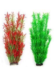 Aquarium Plants Artificial Water Aquatic Tall Plant Red Green Big for Fish Frog Tank Decorations Y2009226511390