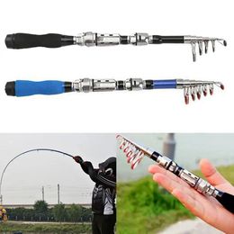 Outdoor Fishing Telescopic Mini Rods Super Hard Carbon Steel Rivers Lakes Rod Portable Sea Pole Equipment 240514