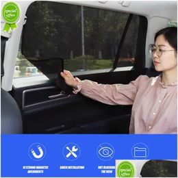 Car Sunshade New Magnetic Sun Shade Summer Protection Window Film Uv Curtain Side Mesh Drop Delivery Automobiles Motorcycles Interior Dhopt