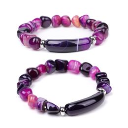 Irregular Agate Bracelet Designer Jewelry Gemstone Bridge Charm Bracelet Wristband Chain Bangle Woman Man Fashion Jewelry Gift