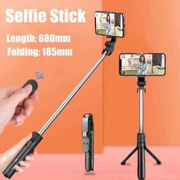 Selfie Monopods Roretas new wireless Bluetooth selfie stick tripod foldable monopod smartphone selfie stand live streaming wholesale d240522