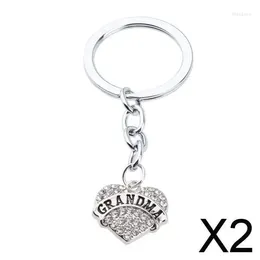 Keychains 2xCrystal Rhinestone Key Chain Ring Purse Bag Charm Decor Keyring Keychain