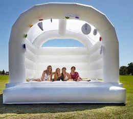 4x3.5m Full Pvc Wedding's Moonwalk Plus Size Inflatable White Wedding Jumping Bouncer house Classic Bounce jumper castle tent For Sale