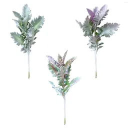 Decorative Flowers Simulation Plant Hairy Silverleaf Chrysanthemum Ornaments Silk Cloth Flower Home Decoration Wedding Dining Tables