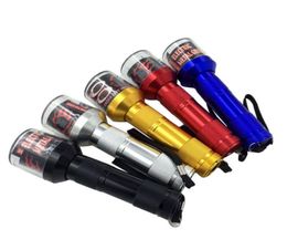 The latest Smoke grinder 4x145cm5 color aluminum alloy electric metal smoker Creative manual flashlight gift boxed grinder spot2005670