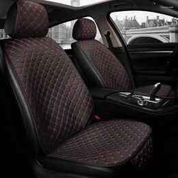 Car Seat Covers 1PCS Set Flax Cover Protector With Backrest Front Back Cushion Pad Mat For Auto Automotive Interior Truck SUV Van