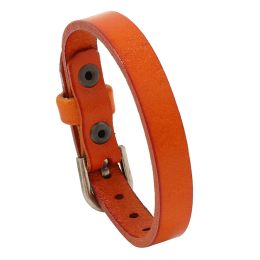 Vintage Style Solid Colour Smooth Leather Bracelet All-Match Couple Wristband Men Women Hand Accessories Trendy Jewellery Gifts