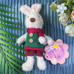 Plush Dolls 1PC 18cm Cute Rabbit Plush Keychain Toys Mini Bunny Bag Pendants Stuffed Animals Dressing Rabbits Bear Doll for Girls Gift H240521 WBWS