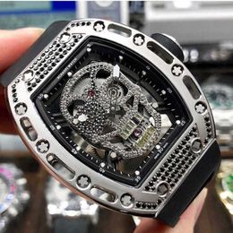 Milles Watch Richamills Rm Swiss Automatic Watches Luxury Hollow Skull Mechanical Personalized Fashion Overlord Mens Barrel m S575