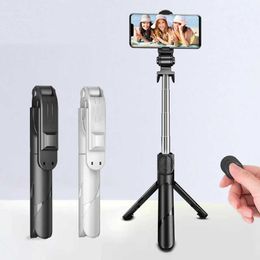 Selfie Monopods New XT02 Bluetooth compatible selfie stick mobile phone holder handle extendable portable multifunctional phone tripod d240522