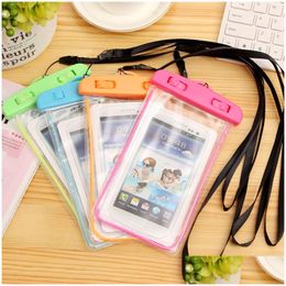 Cell Phone Cases Clear Led Luminous Pvc Waterproof Pouch Case Water Proof Bag Underwater Dry Er For 5 5S 6 Plus S6 Edge S5 Note 3 Dr Dhfpr