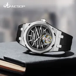 Wristwatches AESOP Gradient Men's Night Light Waterproof Manual Tourbillon Mechanical Watch Fashionable Advanced Business Leisure