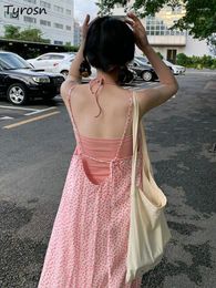 Work Dresses Dress Camisole Sets Women Design Sweet Simple Backless Holiday Students Elegant Tender All-match Summer Leisure Fashion Ulzzang