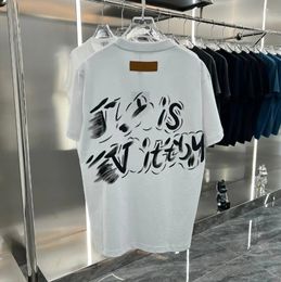 24SS Designer Brand Tees T Shirts Top Quality Pure Cotton Short Sleeve Shirt Simple Letter Printed Summer Casual Men Clothing Size S-XXXL