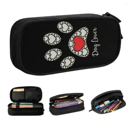 Kawaii Dog Lover Pet Heart Pencil Cases For Girls Boys Custom Large Storage Pen Bag Box School Supplies