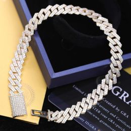 Hip Hop Jewelry Iced Out 7 Inches 10K Gold Link Whitevvs Pass Diamond Tester Moissanite Cuban Bracelet